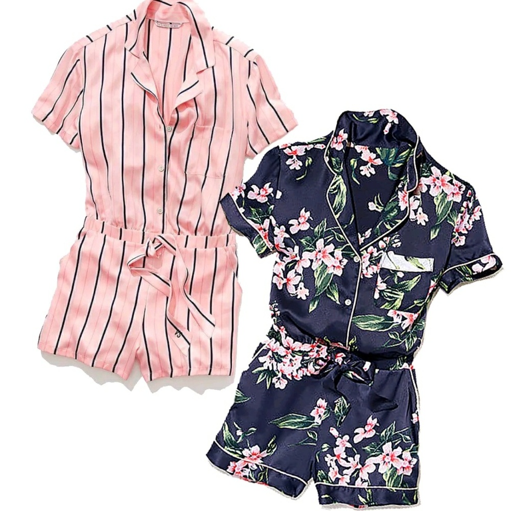 Victoria's Secret satin button front romper xs L